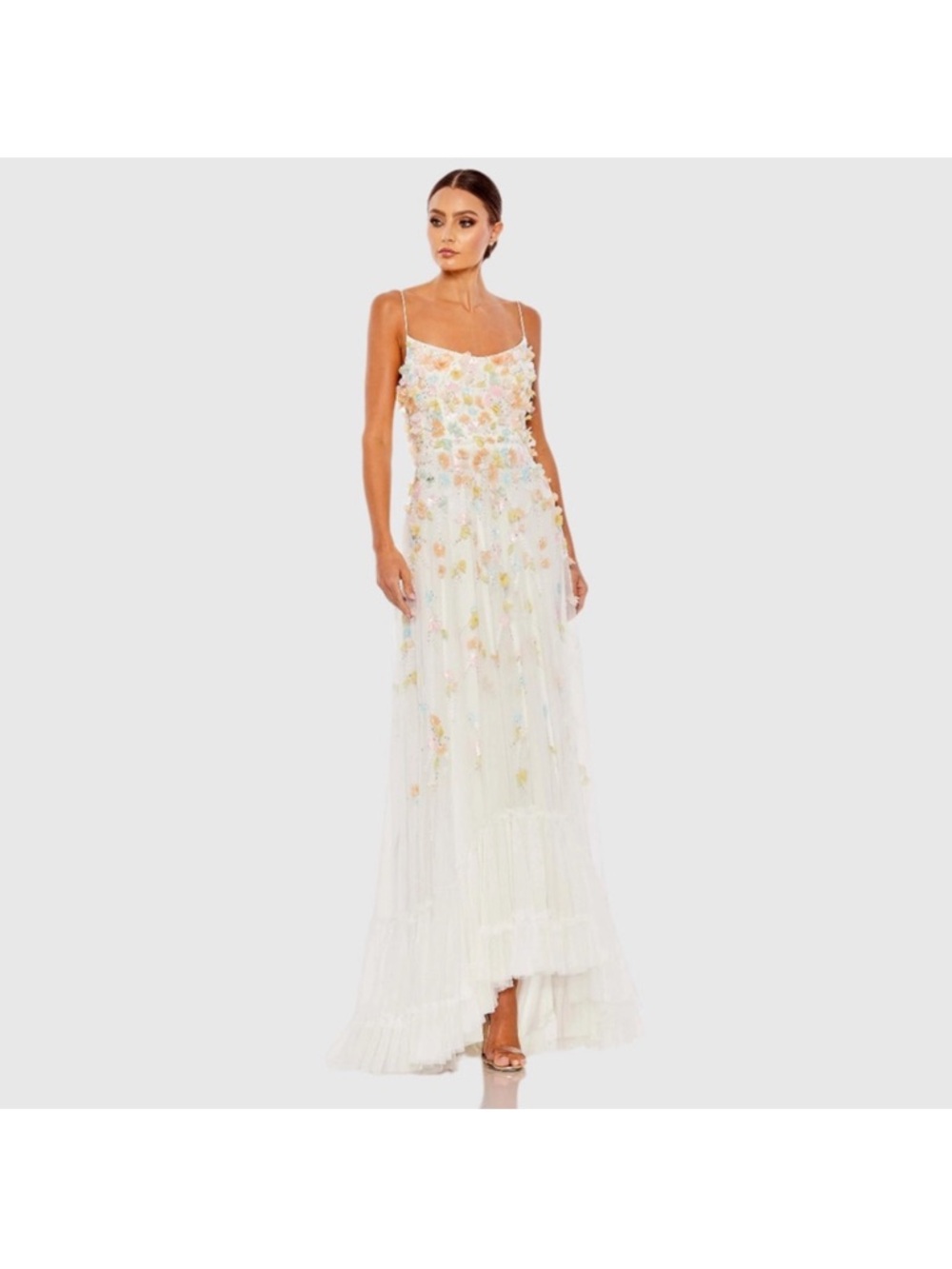 Mac Duggal Floral Appliqué Maxi Dress